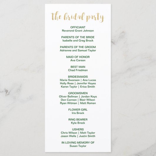 Kerstmis Holly Wreath Wedding Program Programmakaart (Achterkant)