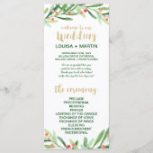 Kerstmis Holly Wreath Wedding Program Programmakaart (Voorkant)