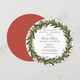 Kerstmis Holly Wreath Winter Vrijgezellenfeest Kaart
