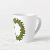 Kerstmis Holly Wreatsmall Latte Mok (Rechterhoek)