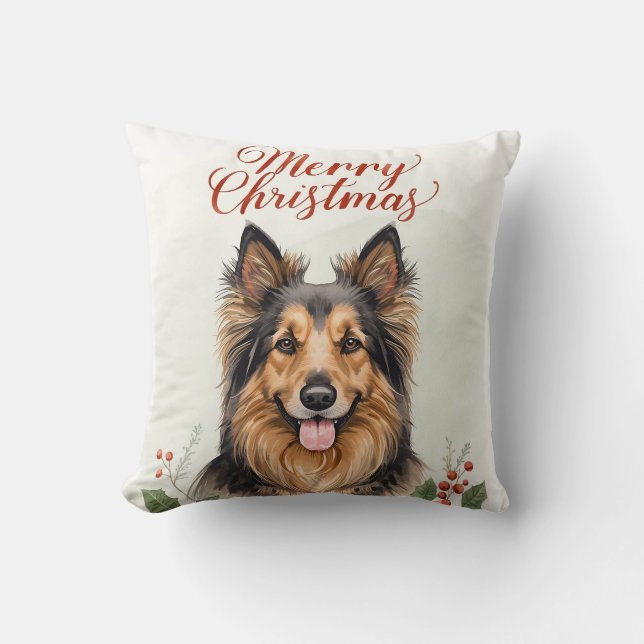 Kerstmis Hond Festieve Woonkamer Deken  Kussen (Voorkant)