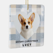 Kerstmis Hond Hartvormige Foto Ornament (Rechts)