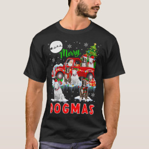 Kerstmis Hond Kerstman met Bull Terriers Op Afbeel T-shirt