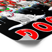 Kerstmis Hond Kerstman met Bull Terriers op pickni Poster (Hoek)