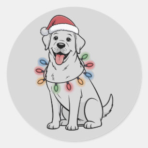 Kerstmis Hond Liefhebber Labrador Retriever Moeder Ronde Sticker