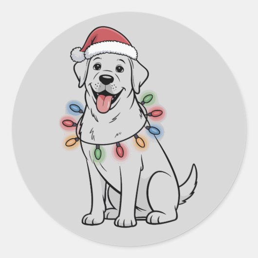 Kerstmis Hond Liefhebber Labrador Retriever Moeder Ronde Sticker (Voorkant)