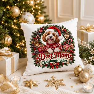 Kerstmis Hond Moeder Festivale Worp Kussen Kunst