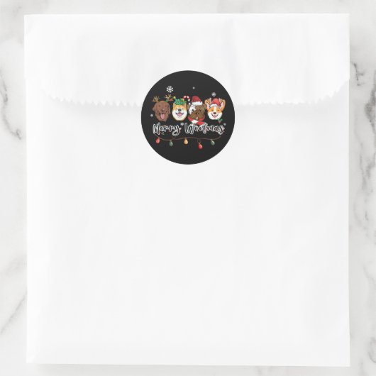 Kerstmis Hond sticker (Tas)
