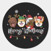 Kerstmis Hond sticker (Voorkant)