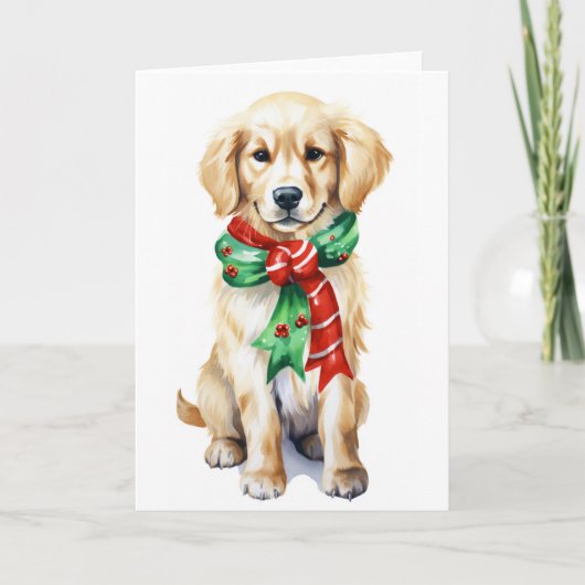 Kerstmis Hond, Vakantie Hond, Gouden Retriever BLA Feestdagen Kaart (Voorkant)