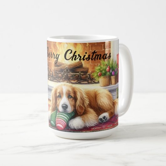 Kerstmis Hond Vakantiebeker Koffiemok (Voorkant rechts)