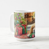 Kerstmis Hond Vakantiebeker Koffiemok (Voorkant links)