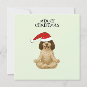 Kerstmis hond yoga pose feestdagenkaart
