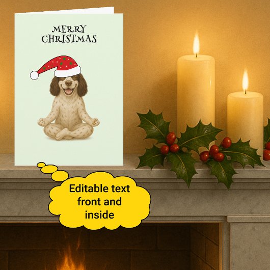 Kerstmis honden yogahouding feestdagen kaart