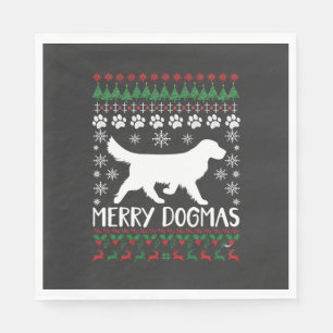 Kerstmis Hondendogma's Sneeuwvlok Horrendelijke Ke Servet