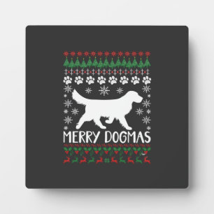 Kerstmis Hondendogma's Sneeuwvlok Lelijke Kersttru Fotoplaat