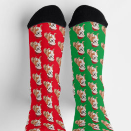 Kerstmis Hondenliefhebber Bull Dog Pattern Fun Red Sokken