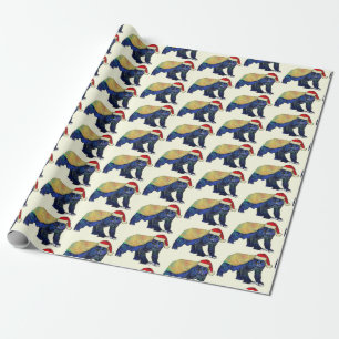 Kerstmis Honingdas psychedelische stoere vent Cadeaupapier