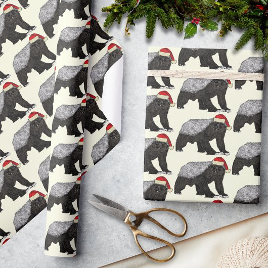 Kerstmis Honingdas Stoere Kerstman Cadeaupapier