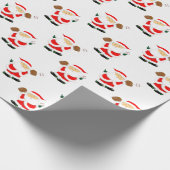 Kerstmis honkbal cadeaupapier (Hoek)
