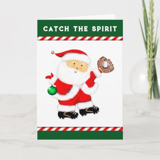 Kerstmis honkbal feestdagen kaart (Voorkant)