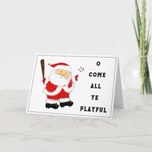 Kerstmis honkbal feestdagen kaart (Voorkant)
