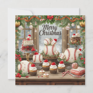 Kerstmis honkbal feestdagenkaart
