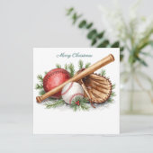 Kerstmis honkbal feestdagenkaart (Staand voorkant)