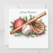 Kerstmis honkbal feestdagenkaart (Voorkant)