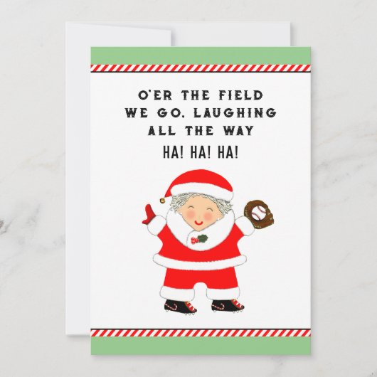 Kerstmis honkbal feestdagenkaart (Voorkant)