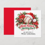 Kerstmis honkbal feestdagenkaart (Voorkant / Achterkant)