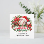 Kerstmis honkbal feestdagenkaart (Staand voorkant)