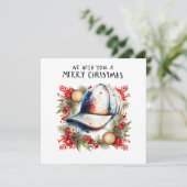 Kerstmis honkbal feestdagenkaart (Staand voorkant)