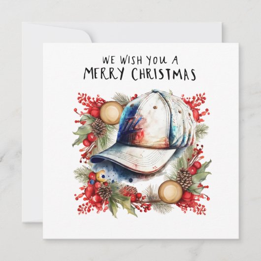 Kerstmis honkbal feestdagenkaart (Voorkant)