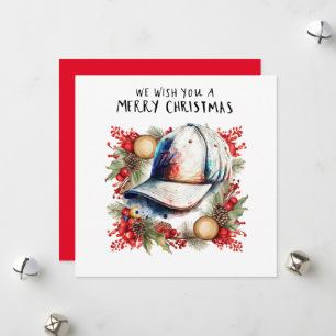 Kerstmis honkbal feestdagenkaart