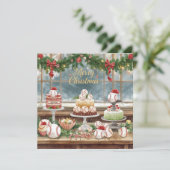 Kerstmis honkbal feestdagenkaart (Staand voorkant)