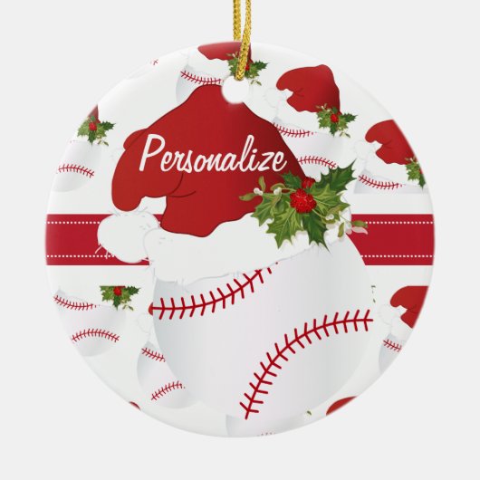 Kerstmis ⚾ honkbal keramisch ornament (Voorkant)