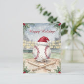 Kerstmis honkbal kerstkaarten feestdagenkaart (Staand voorkant)