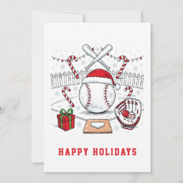 Kerstmis honkbal kerstkaarten feestdagenkaart