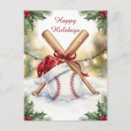 Kerstmis honkbal kerstkaarten feestdagenkaart