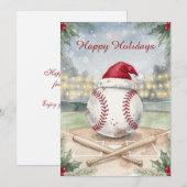 Kerstmis honkbal kerstkaarten feestdagenkaart (Voorkant / Achterkant)