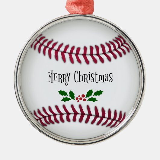 Kerstmis honkbal metalen ornament (Voorkant)