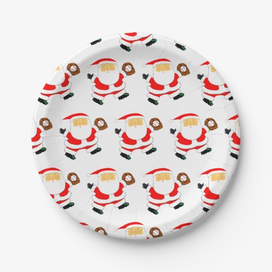Kerstmis honkbal papieren bordje (Voorkant)