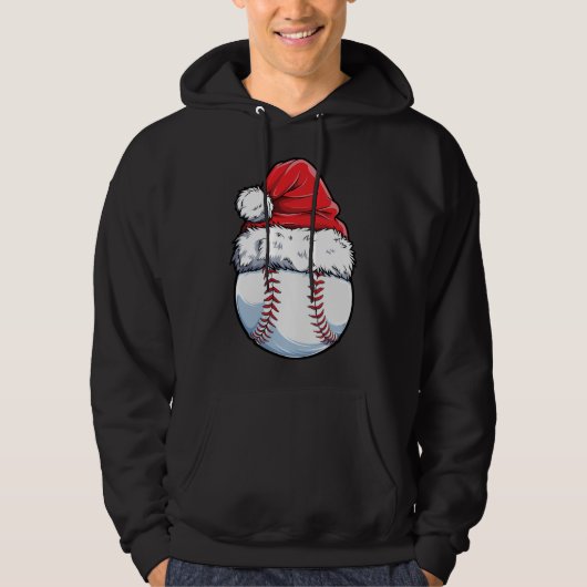 Kerstmis Honkbal Santa Hoed Xmas Catcher Pit Hoodie (Voorkant)