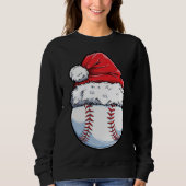 Kerstmis Honkbal Santa Hoed Xmas Catcher Pit Trui (Voorkant)