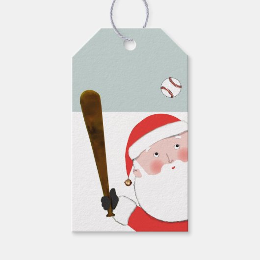 Kerstmis honkbal vakantie cadeaulabel (Voorkant)