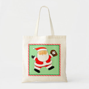 Kerstmis honkbal vakantie tote bag