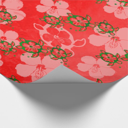 Kerstmis Honu Turtles Cadeaupapier (Hoek)