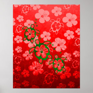 Kerstmis Honu Turtles Poster