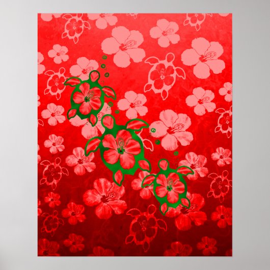 Kerstmis Honu Turtles Poster (Voorkant)
